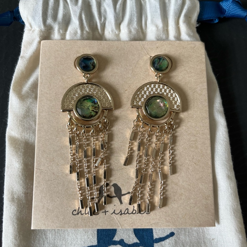 Chloe + Isabel Gold and Blue Dangle Earrings